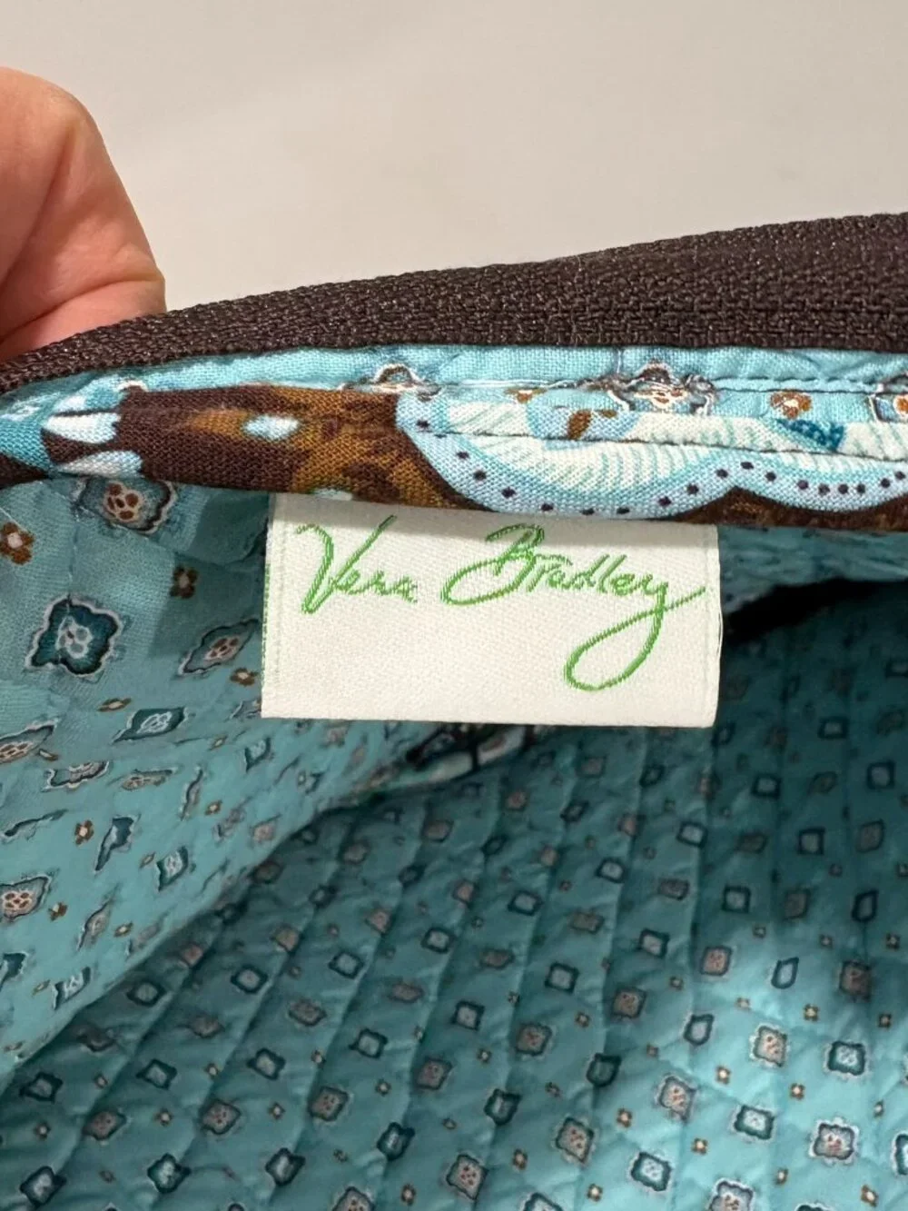 Vera Bradley Java Blue Paisley Quilted Cotton Laptop Tablet Bag Retired